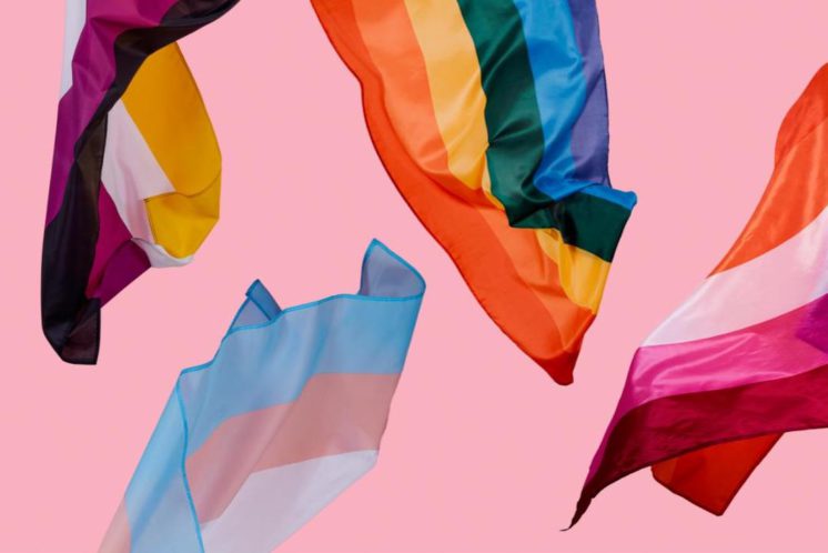 LGBTQIA+ flags for breast cancer