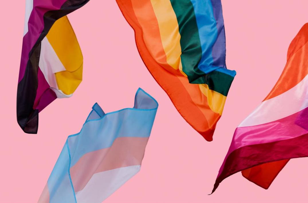 LGBTQIA+ flags for breast cancer 